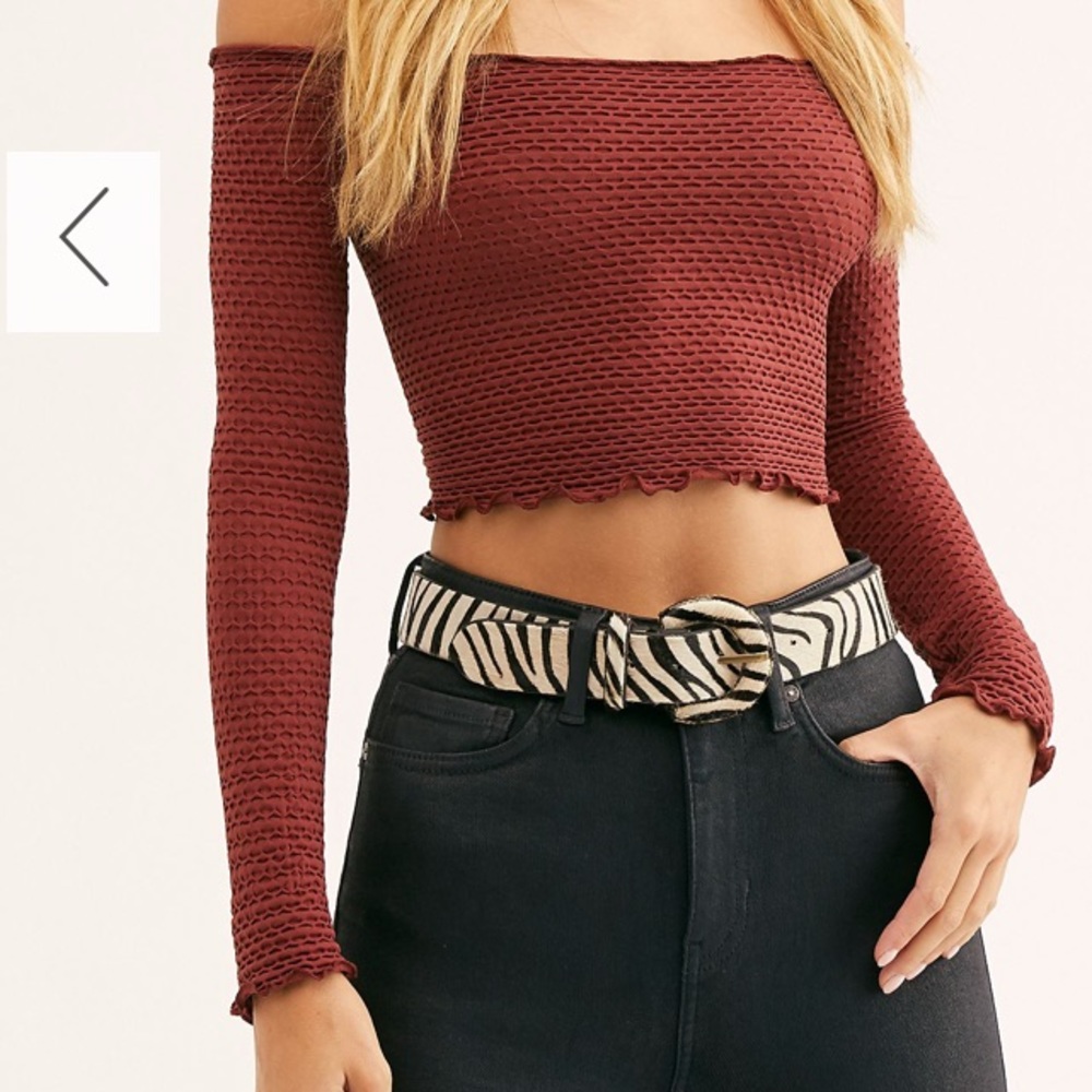 NWOT Free People textured long sleeve crop - Picture 5 of 8